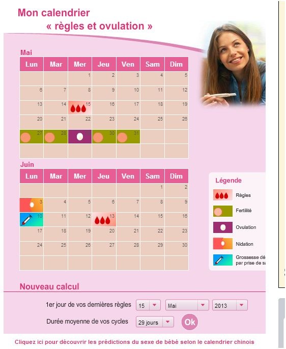 calendrier nidation calendrier nidation